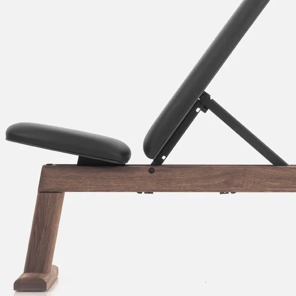 WeightBench Chêne Vintage Cuir Noir – Image 2
